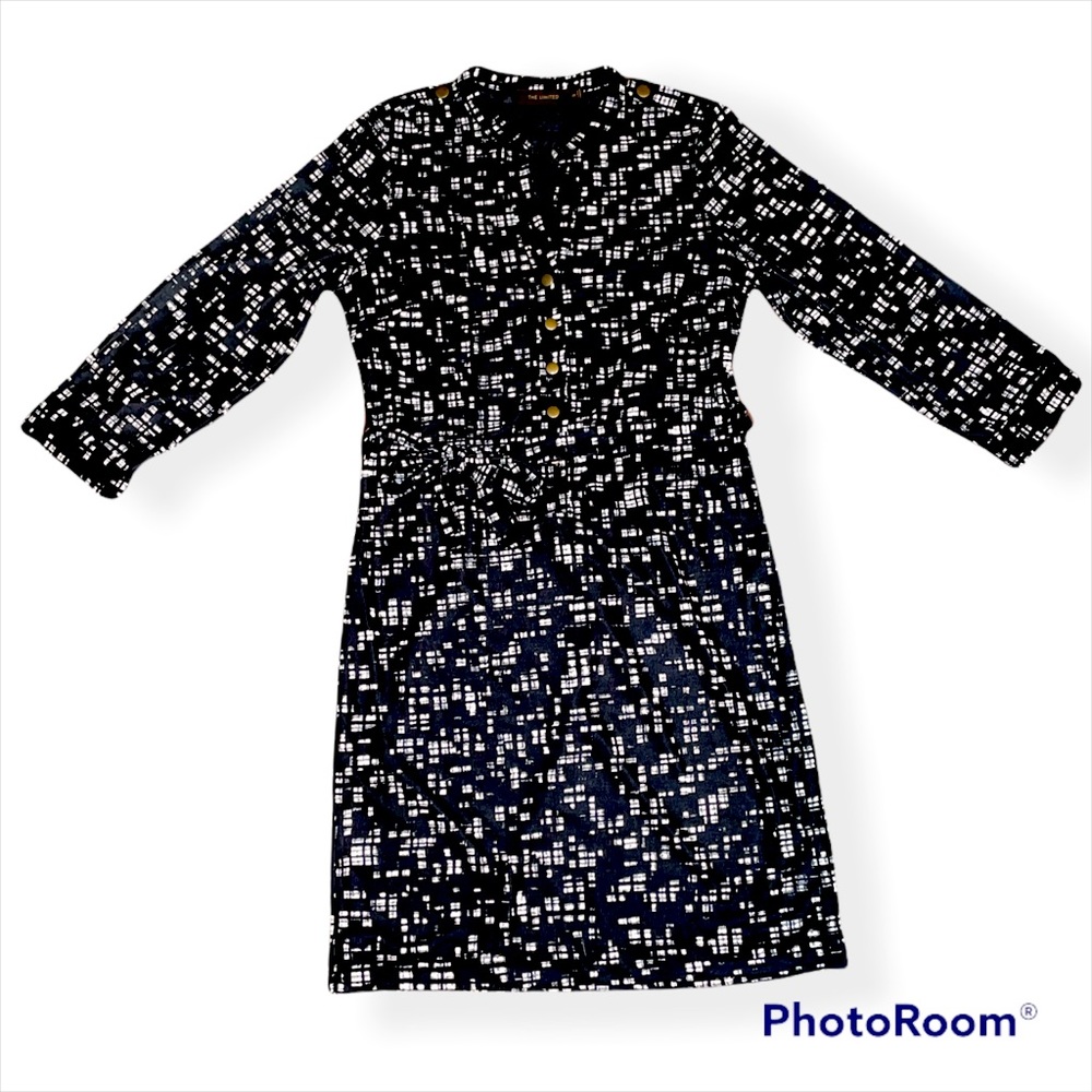 The Limited Black & White Geo Dress